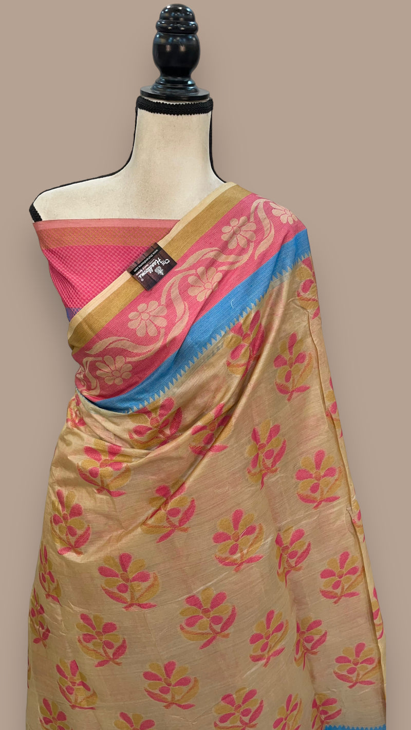 Pure Tussar Silk Handloom Banarasi Saree - The Handlooms