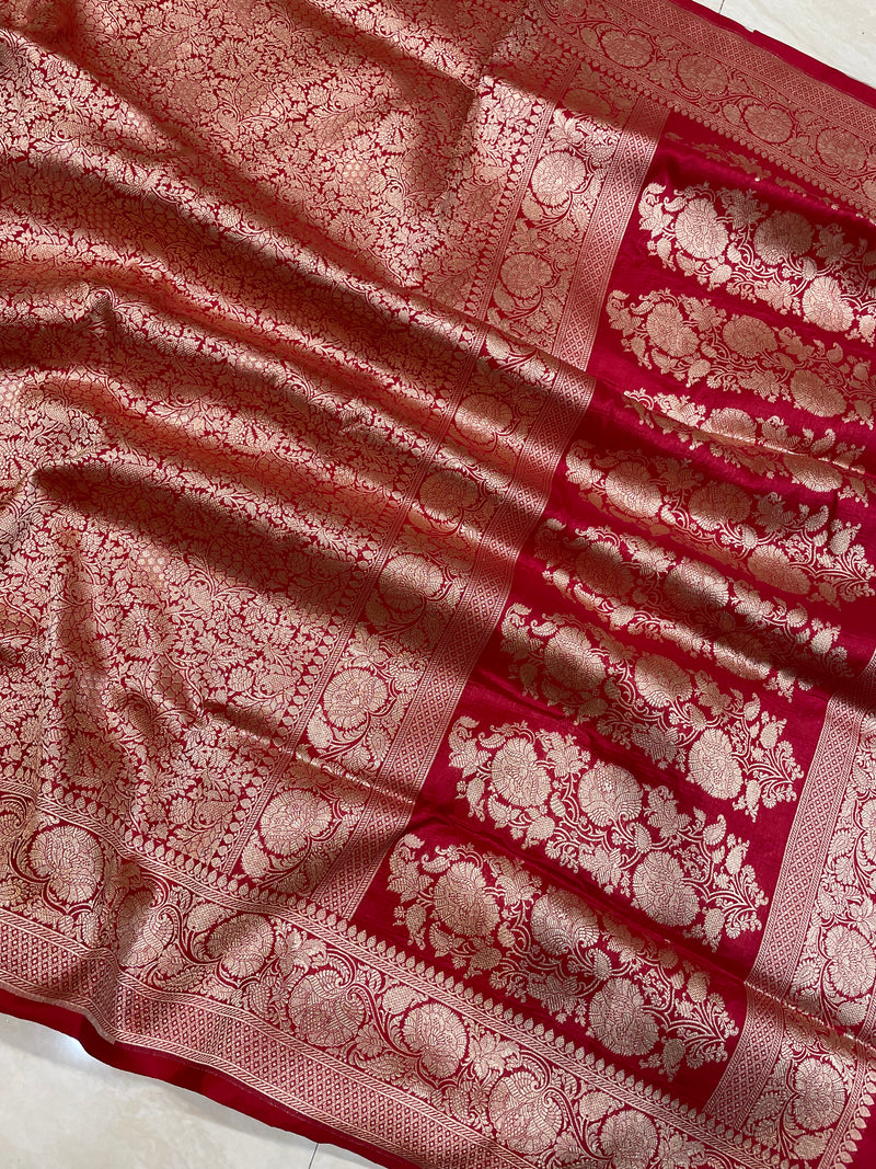 Pure Katan Silk Banarasi Handloom Saree - Tanchui Brocade - The Handlooms