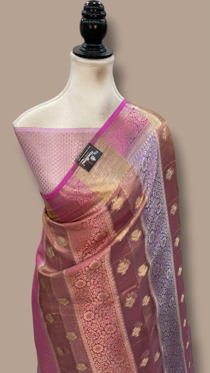 Pure Chiniya Tissue Silk Handloom Banarasi Saree