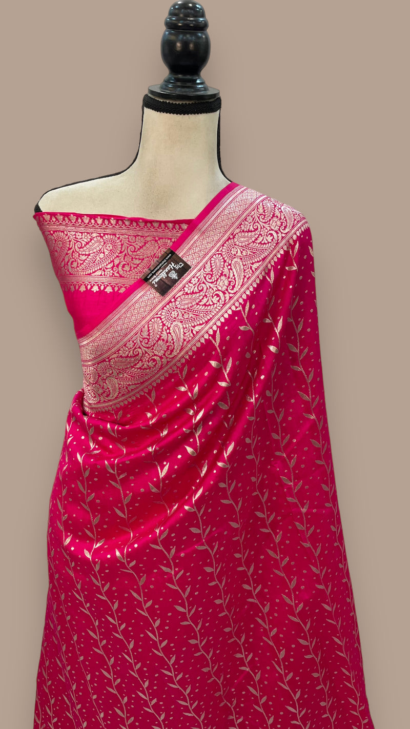 Pure Khaddi Chiniya Handloom Banarasi Saree - The Handlooms