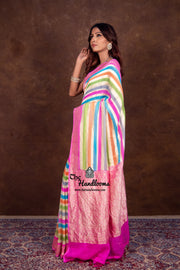 Rangkat Khaddi Georgette Handloom Banarasi Saree - The Handlooms