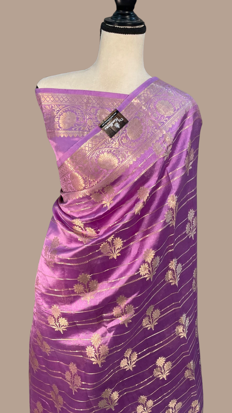 Pure Dupion Silk Banarasi Saree - Gold Zari - The Handlooms