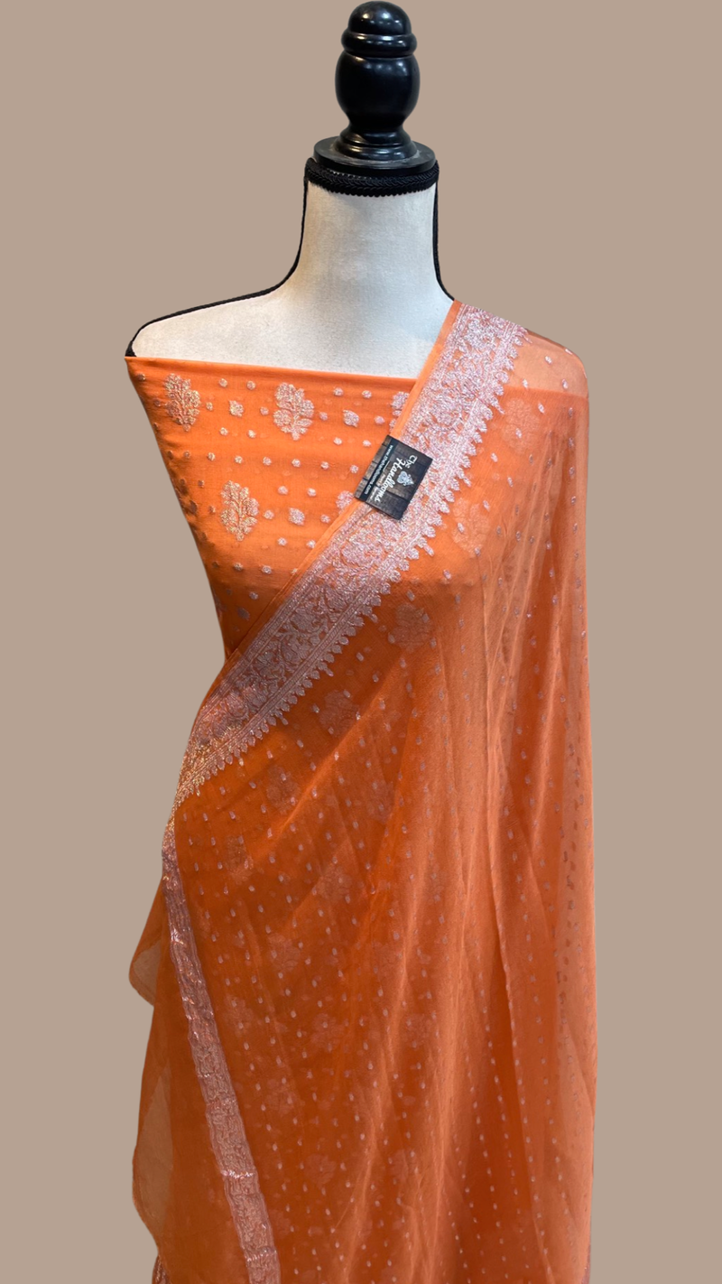 Khaddi Georgette Banarasi Dress material - The Handlooms