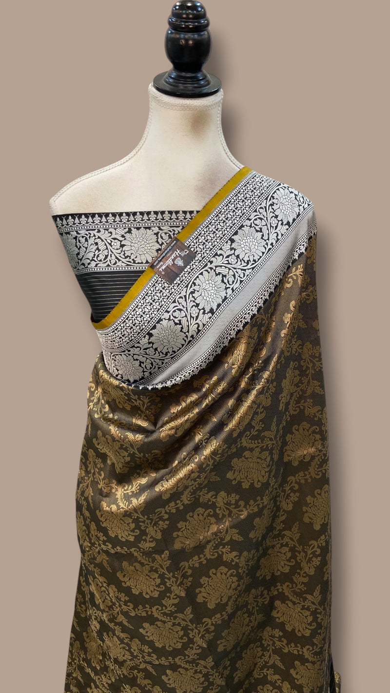 Regal Pure Katan Silk Banarasi Saree – Handwoven Tanchui Brocade