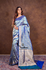Pure Katan Silk Banarasi Handloom Saree - Tanchui Brocade - The Handlooms