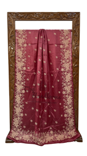 Tussar Silk Handloom Banarasi Saree With Chikankari - The Handlooms