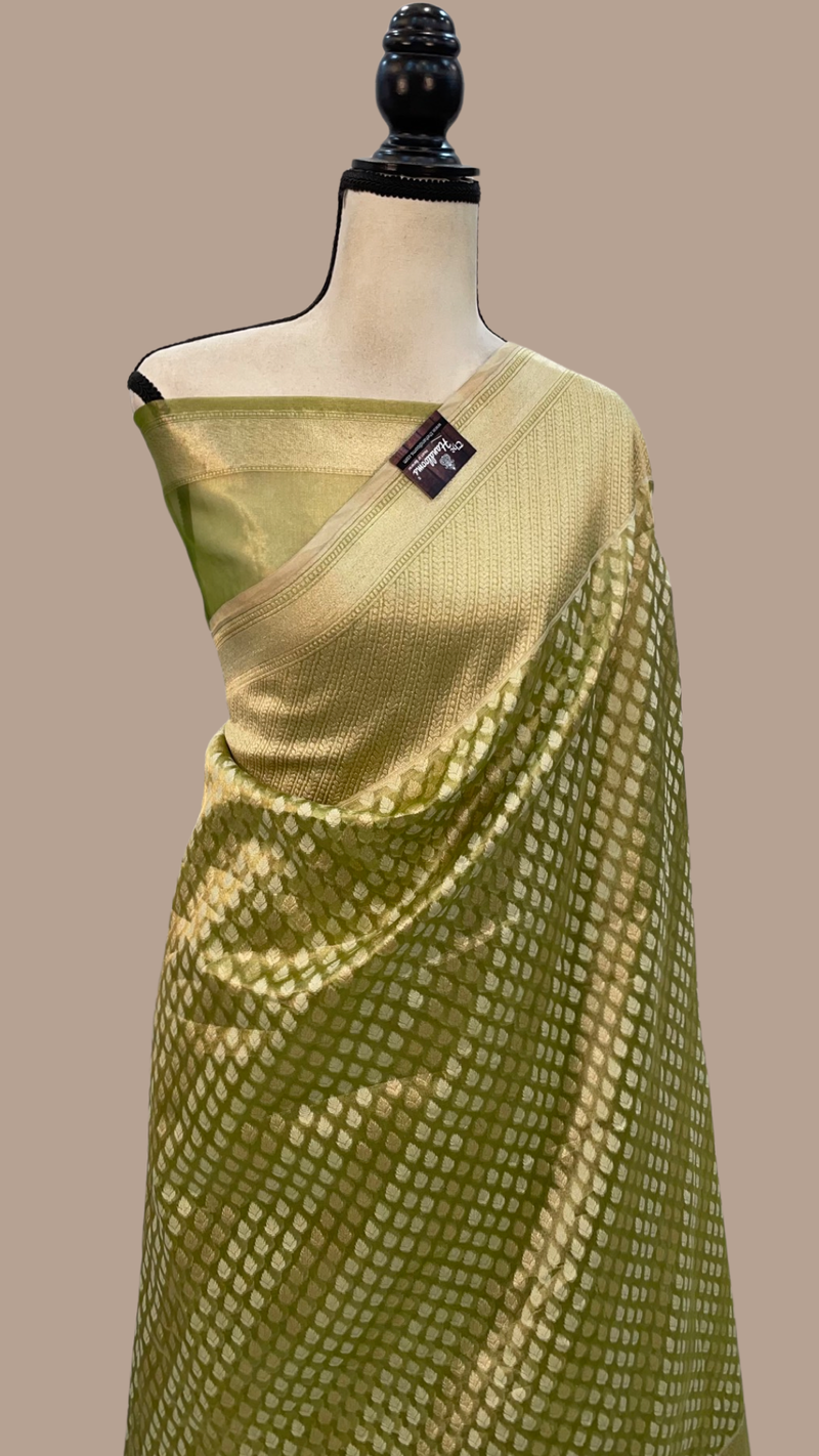 Pure Tissue Reshmi zari Banarasi Saree - The Handlooms