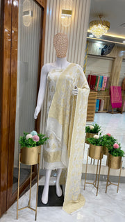 Khaddi Georgette Handlooms Banarasi Dress material - The Handlooms