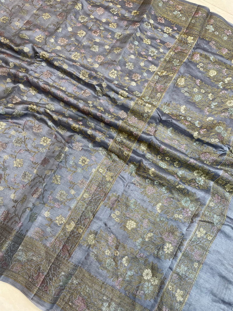 Pure Butter Crepe Banarasi Saree - The Handlooms