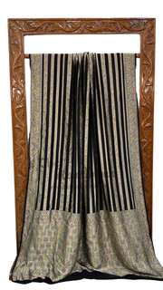 Black Khaddi Georgette Banarasi Saree - water zari - The Handlooms