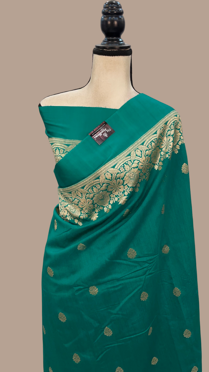 Pure Moonga Khaddi Handloom Banarasi Saree - The Handlooms
