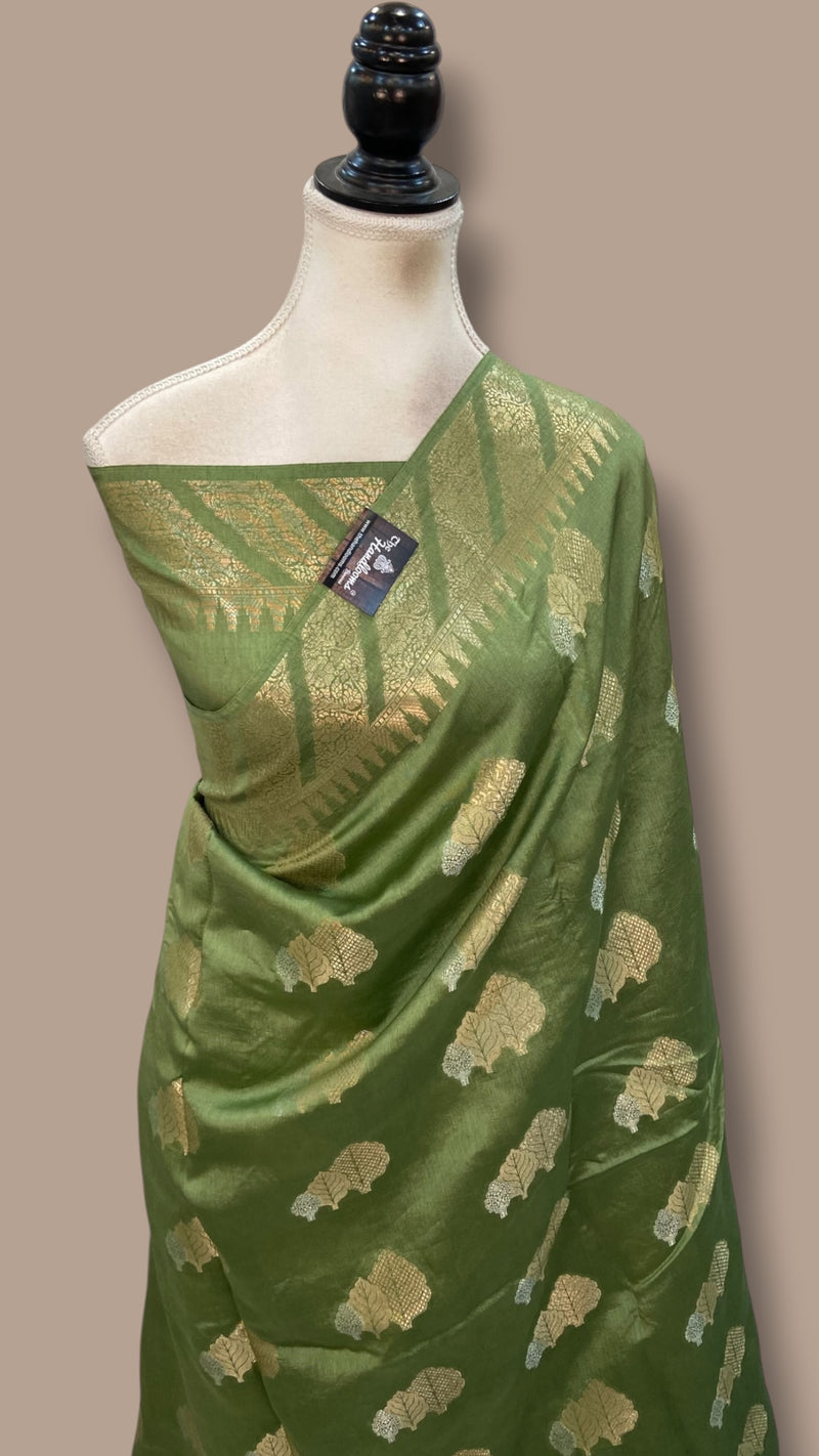 Pure Mango Silk Banarasi Handloom Saree - The Handlooms