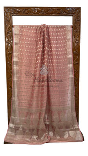 Pure Kora Tissue Crush Handloom Banarasi Saree - The Handlooms