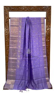 Pure Chiniya Silk Handloom Banarasi Saree with Chikankari - The Handlooms