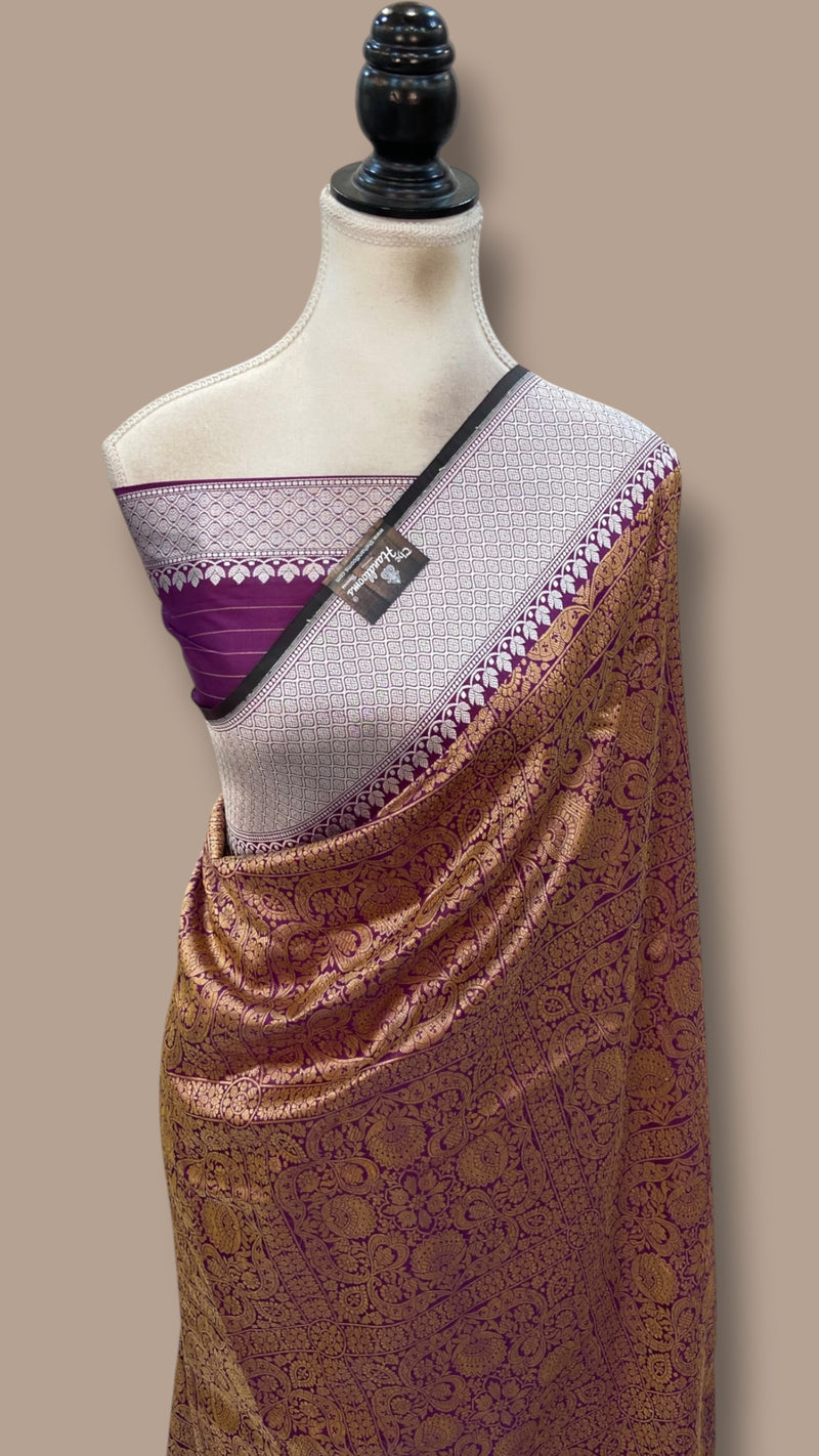 Regal Pure Katan Silk Banarasi Saree – Handwoven Tanchui Brocade