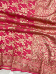 Khaddi Georgette Handloom Banarasi Saree - The Handlooms