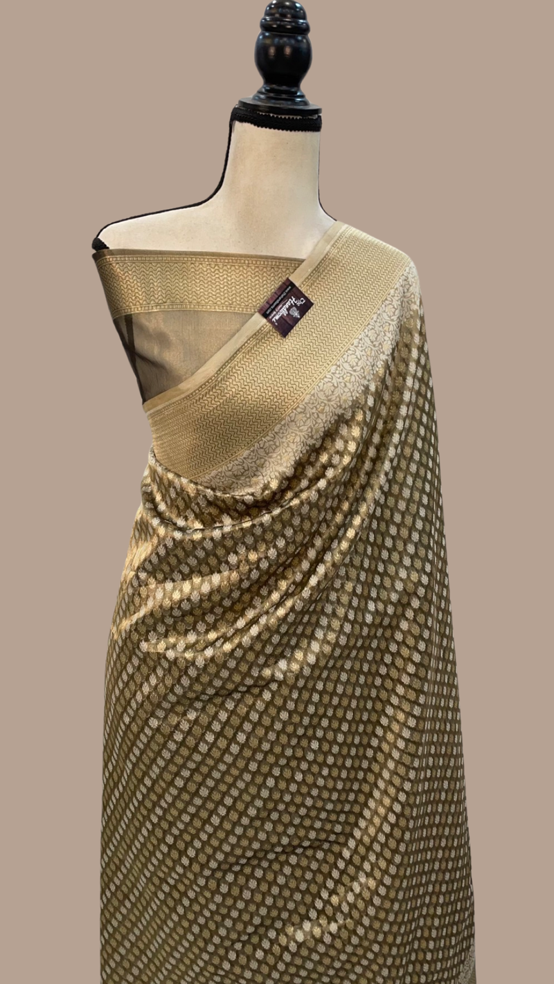Pure Tissue Reshmi zari Banarasi Saree - The Handlooms