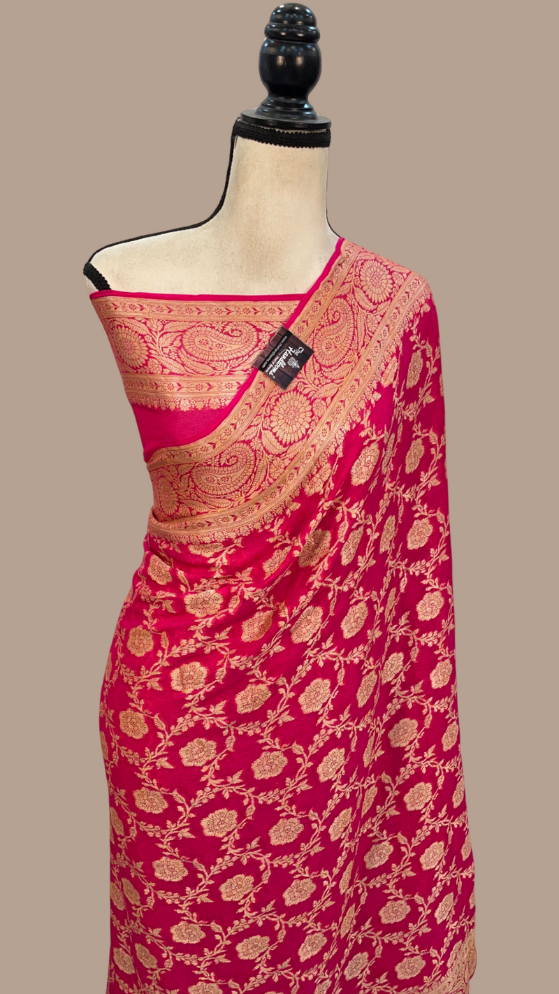 Pure Chiffon Khaddi Banarasi Saree - The Handlooms