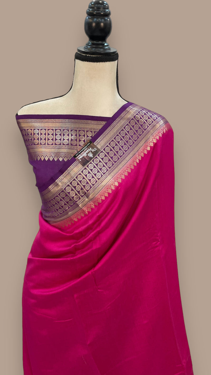 Pure Chiniya Silk Khaddi Handloom Banarasi Saree - The Handlooms