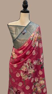 Pure Chiniya Silk Handloom Banarasi Saree - The Handlooms