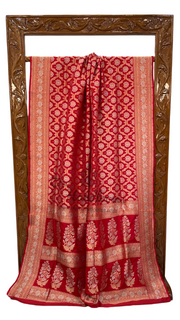 Pure Katan Silk Banarasi Handloom Saree - All over Sona Roopa Jaal work - The Handlooms