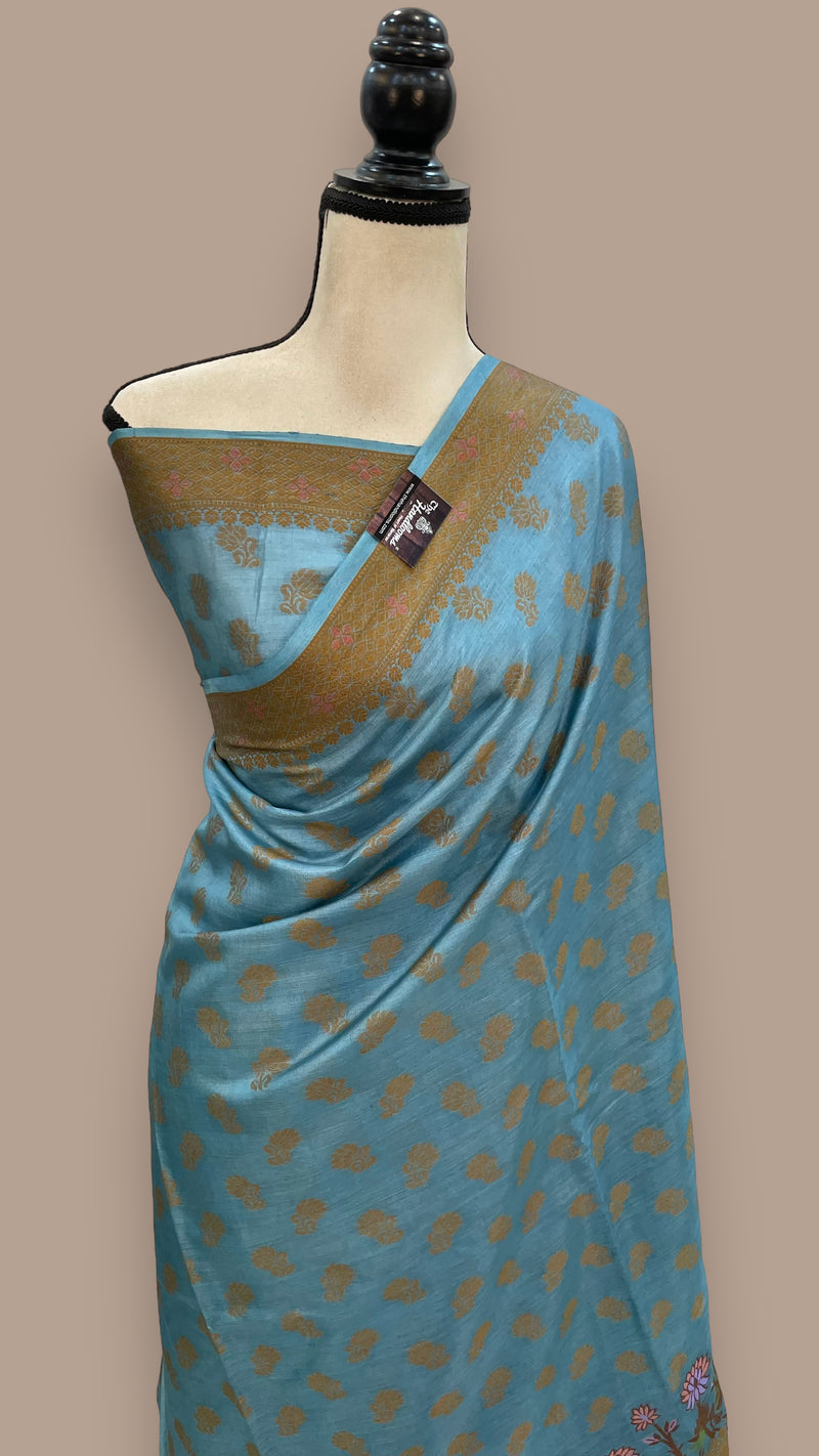 Pure Tussar Silk Handloom Banarasi Saree - The Handlooms