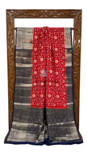 Pure Chiniya Silk Handloom Banarasi Saree with Chikankari - The Handlooms