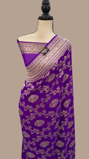 Khaddi Georgette Handloom Banarasi Saree - The Handlooms