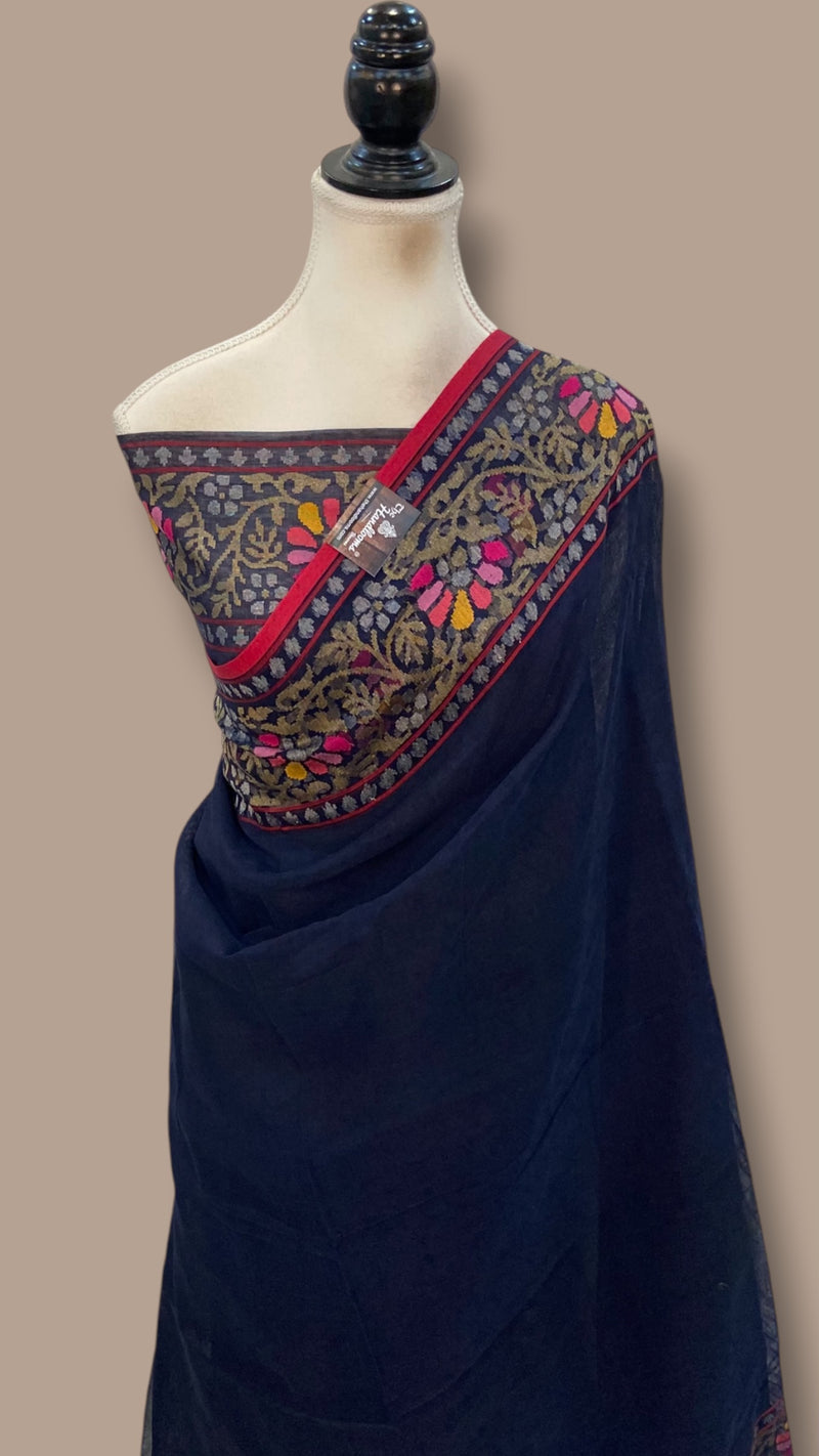 Real Zari Pure Cotton Banarasi Handloom Saree