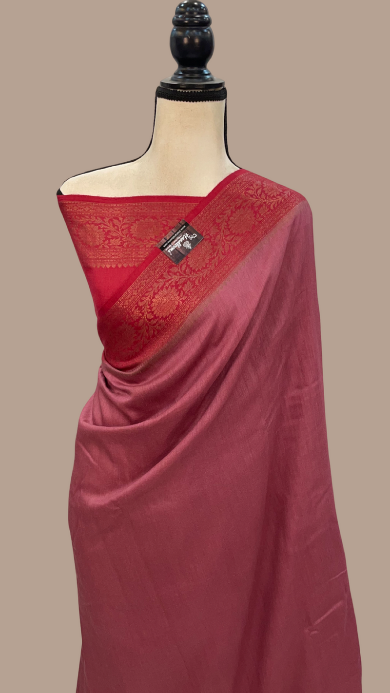 Moonga Georgette Handloom Banarasi Saree - The Handlooms