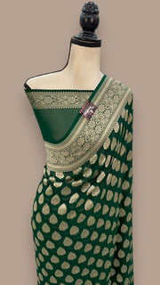 Khaddi Georgette Banarasi Saree -  Gold zari - The Handlooms