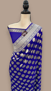 Khaddi Georgette Handloom Banarasi Saree - The Handlooms