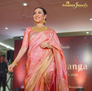 Karishma Kapoor in our Pure Katan Silk Banarasi Handloom Saree - All Over Kadua Motifs - The Handlooms