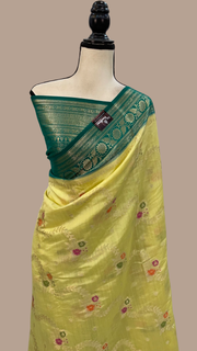 Pure Chiniya Silk Handloom Banarasi Saree - The Handlooms