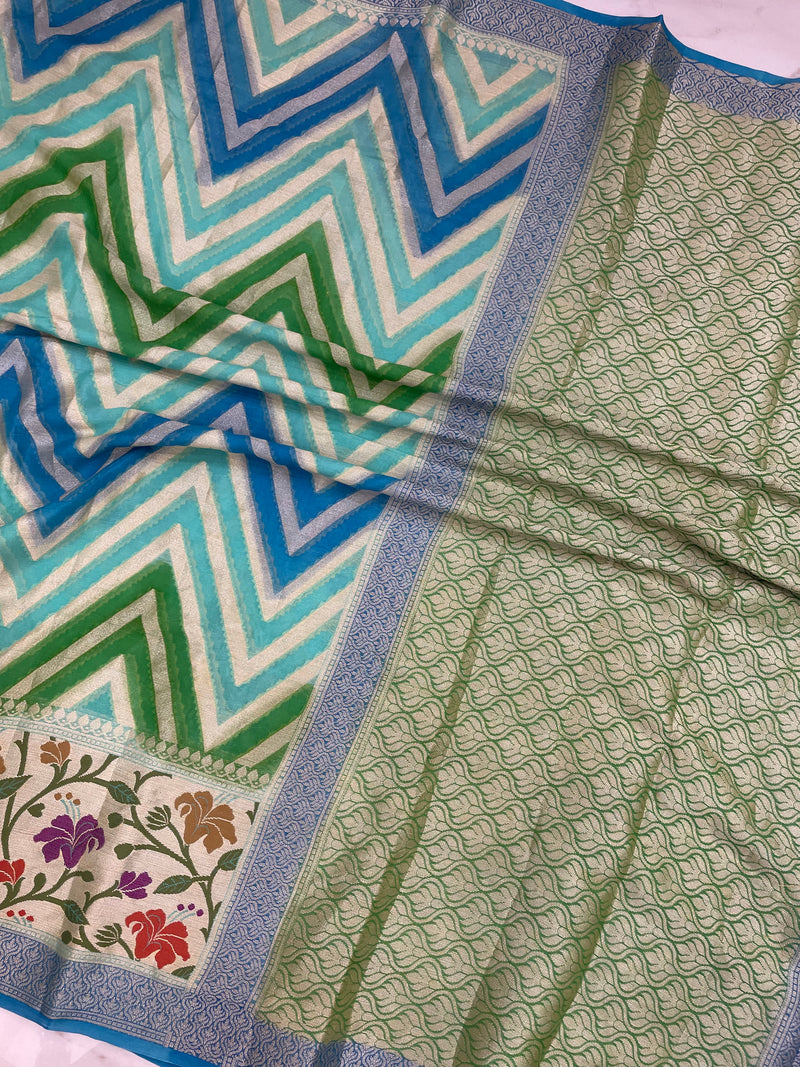 Rangkat Pure Chiffon Khaddi Banarasi Saree - The Handlooms