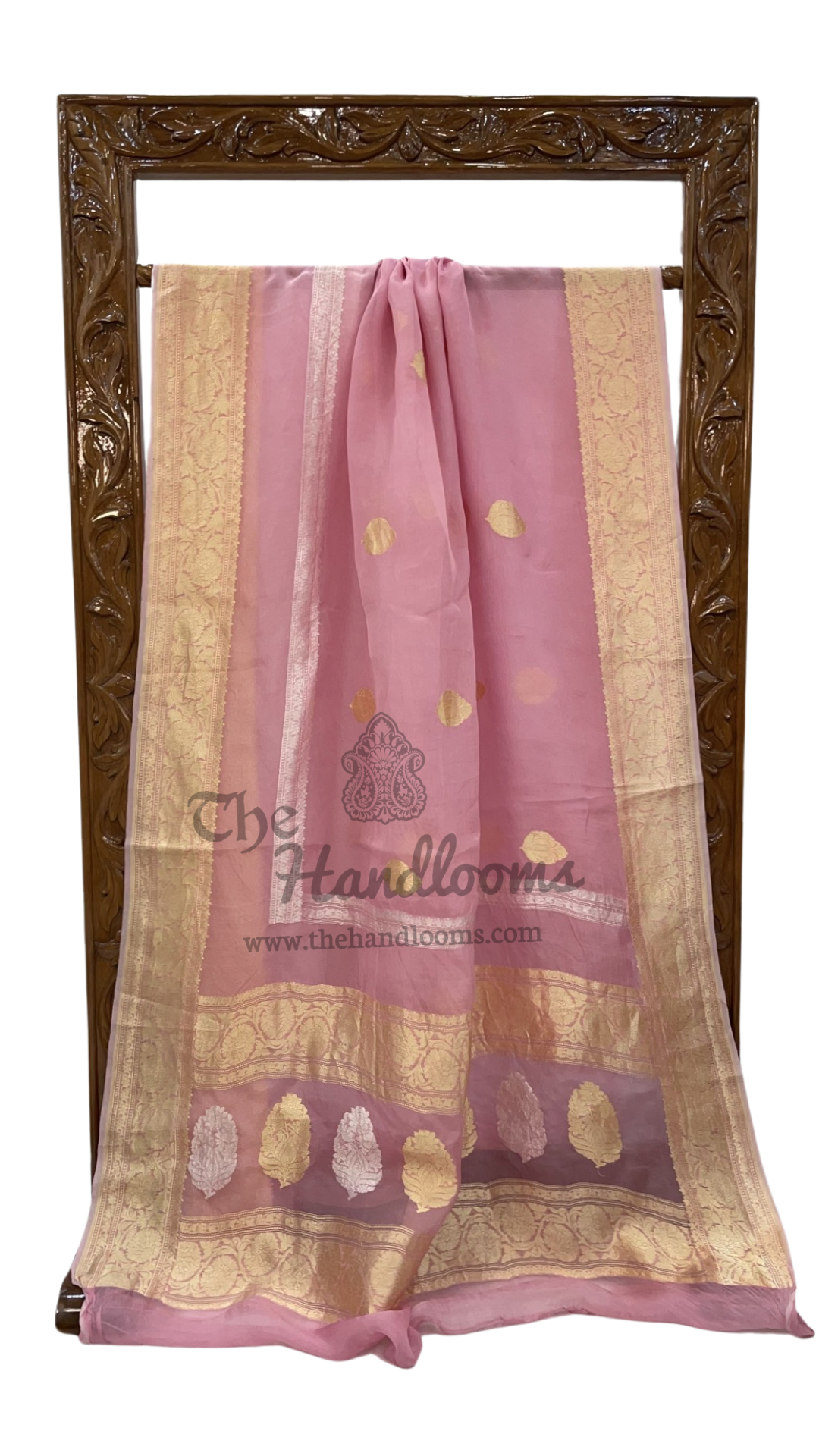 Red Pure Kora Handloom Banarasi Saree - Sona Roopa Alfi Kadua Boota main image 0