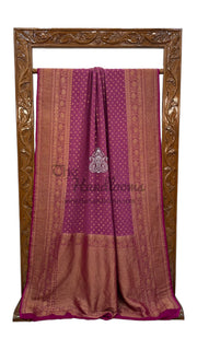 Khaddi Georgette Handloom Banarasi Saree -  Antique zari - The Handlooms
