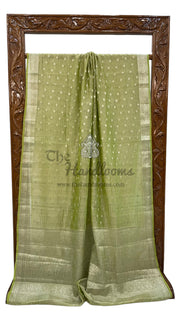 Pure Kora Tissue Crush Handloom Banarasi Saree - The Handlooms
