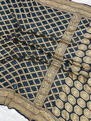 Pure Georgette Banarasi Bandhej Handloom Saree - The Handlooms