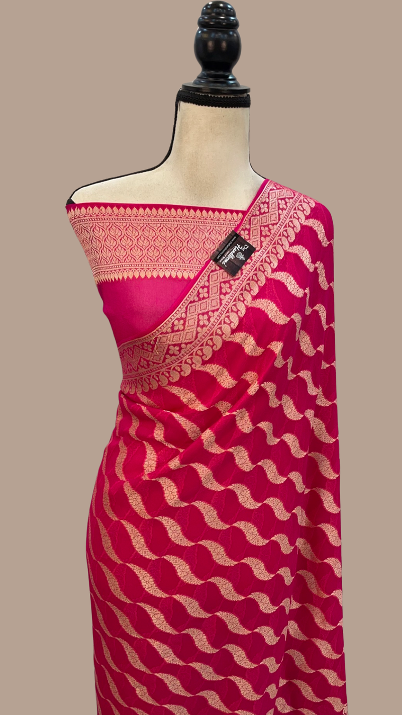 Pure Chiffon Khaddi Banarasi Saree - The Handlooms