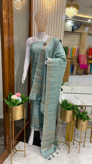 Pure Chiniya Silk Handlooms Banarasi Dress material - The Handlooms