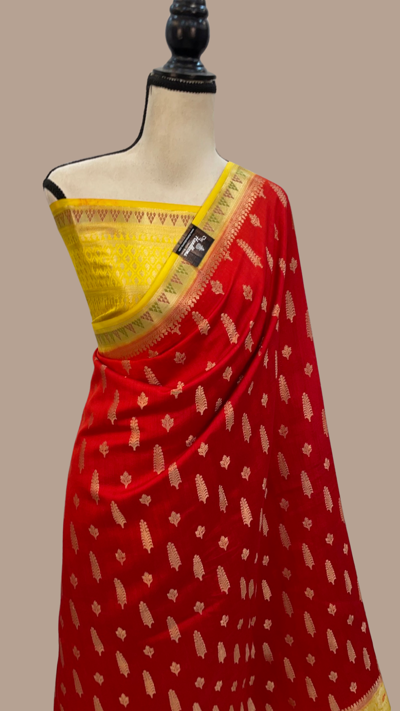 Pure Chiniya Silk Handloom Banarasi Saree - The Handlooms