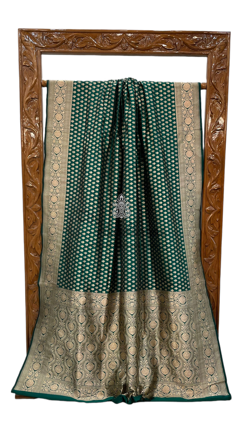 Pure Katan Silk Banarasi Handloom Saree - All over Jaal work - The Handlooms