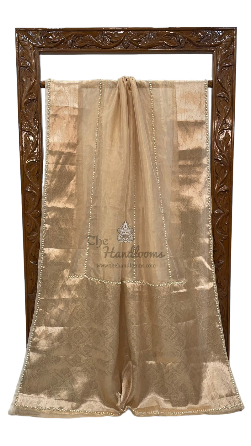 Pure Kora Tissue Handloom Banarasi Saree - Handwork - The Handlooms