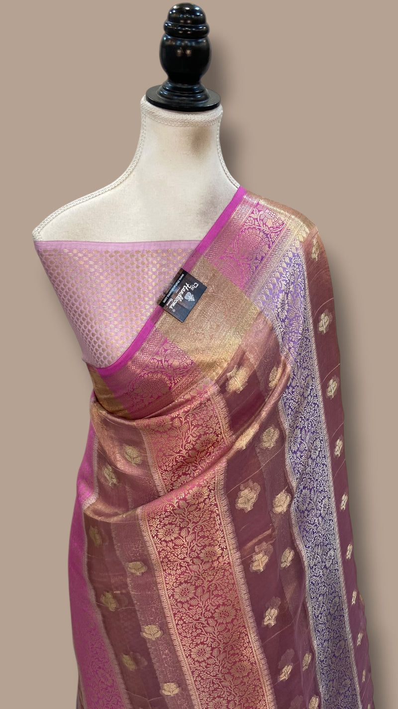 Pure Chiniya Tissue Silk Handloom Banarasi Saree