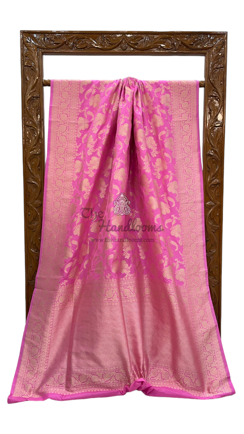 Pure Katan Silk Banarasi Handloom Saree - All Over Jaal Work - The Handlooms