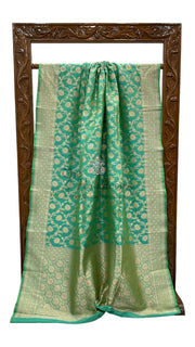 Pure Katan Silk Banarasi Handloom Saree - All over Jaal work - The Handlooms