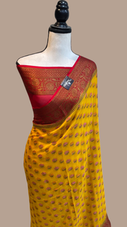 Pure Chiffon Khaddi Banarasi Saree - The Handlooms