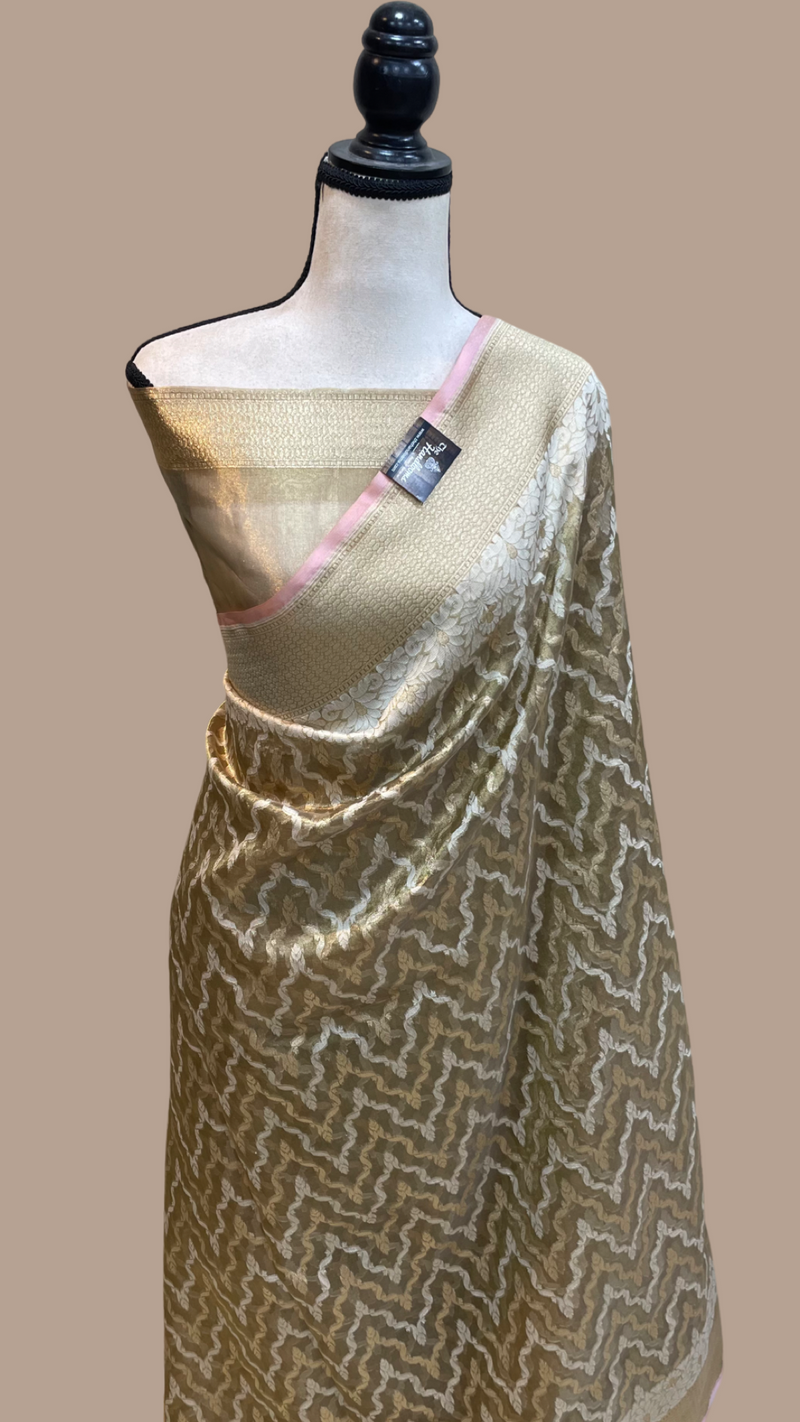 Pure Tissue Reshmi zari Banarasi Saree - The Handlooms