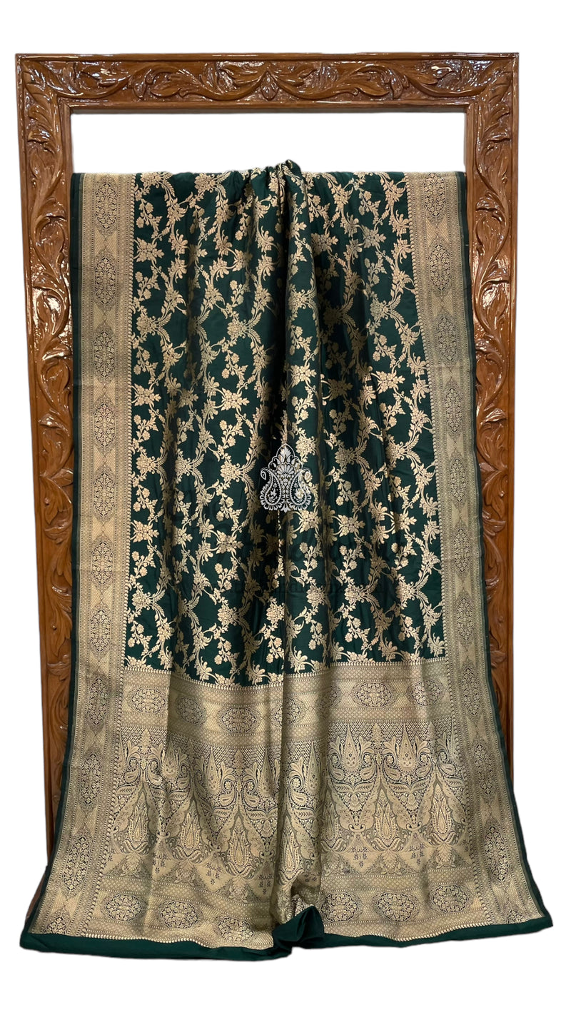 Pure Katan Silk Banarasi Handloom Saree - All over Jaal work - The Handlooms